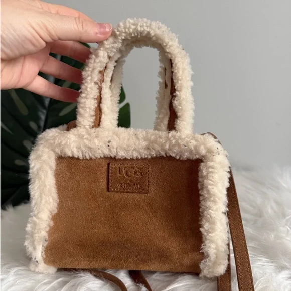Telfar Brown and Cream Shearling Mini Bag - Picture 6 of 9
